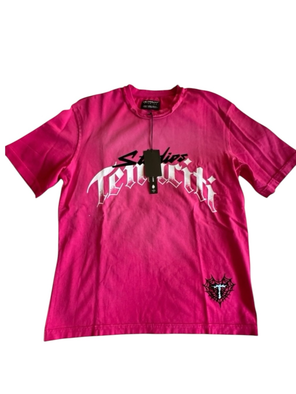 Tenaciti Studios Pink Graphic Tee Web Cross Graphic Size M NWT